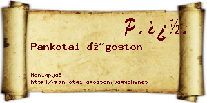 Pankotai Ágoston névjegykártya